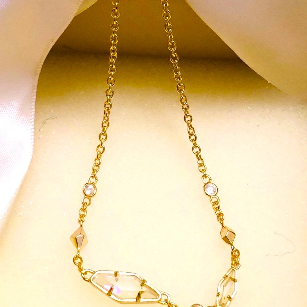 NWT Kendra Scott RARE & Retired Deb Bracelet Yellow Gold Iridescent Dichroic WOW - Picture 4 of 8